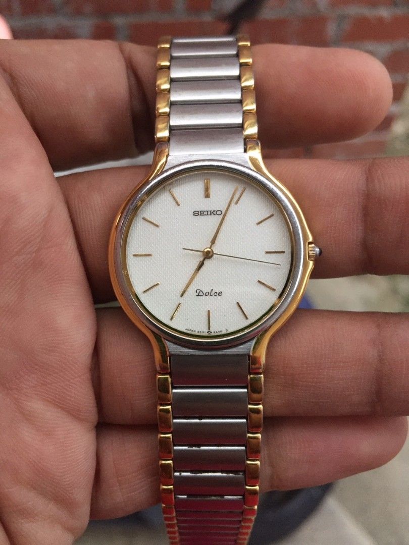SEIKO DOLCE 5E31-600A 落ち着ける silver×gold コンビ