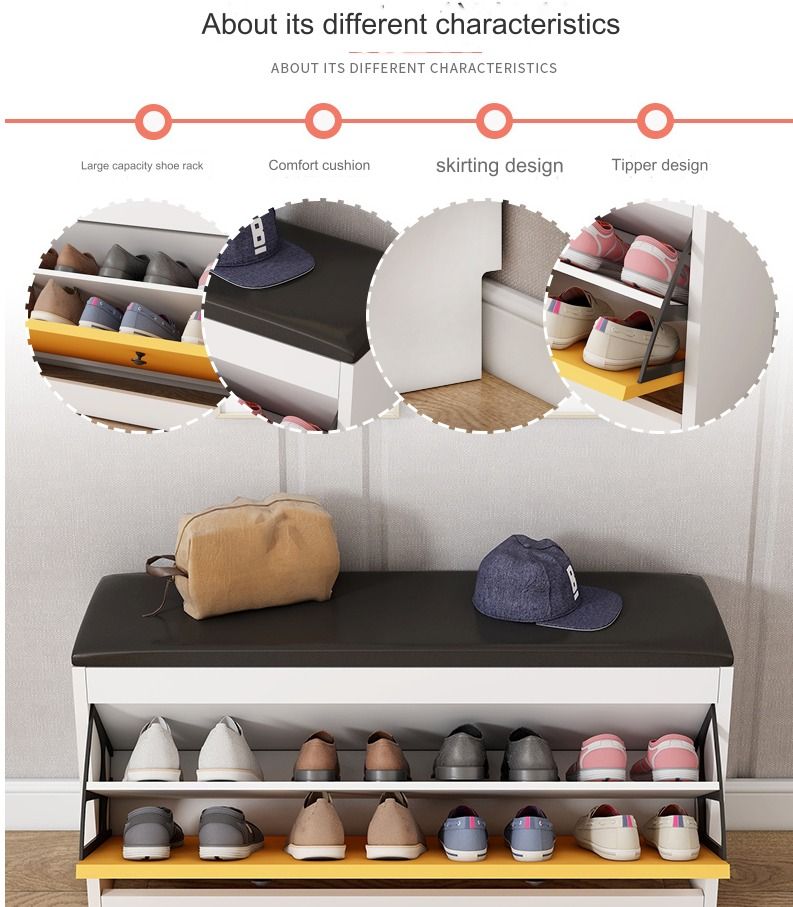 Shoe cabinet with sitting settee