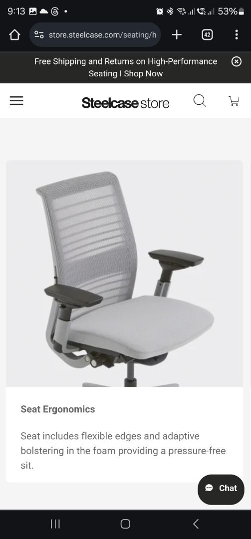 Steelcase Ergonomic Think Stool, Furniture & Home Living, Furniture ...