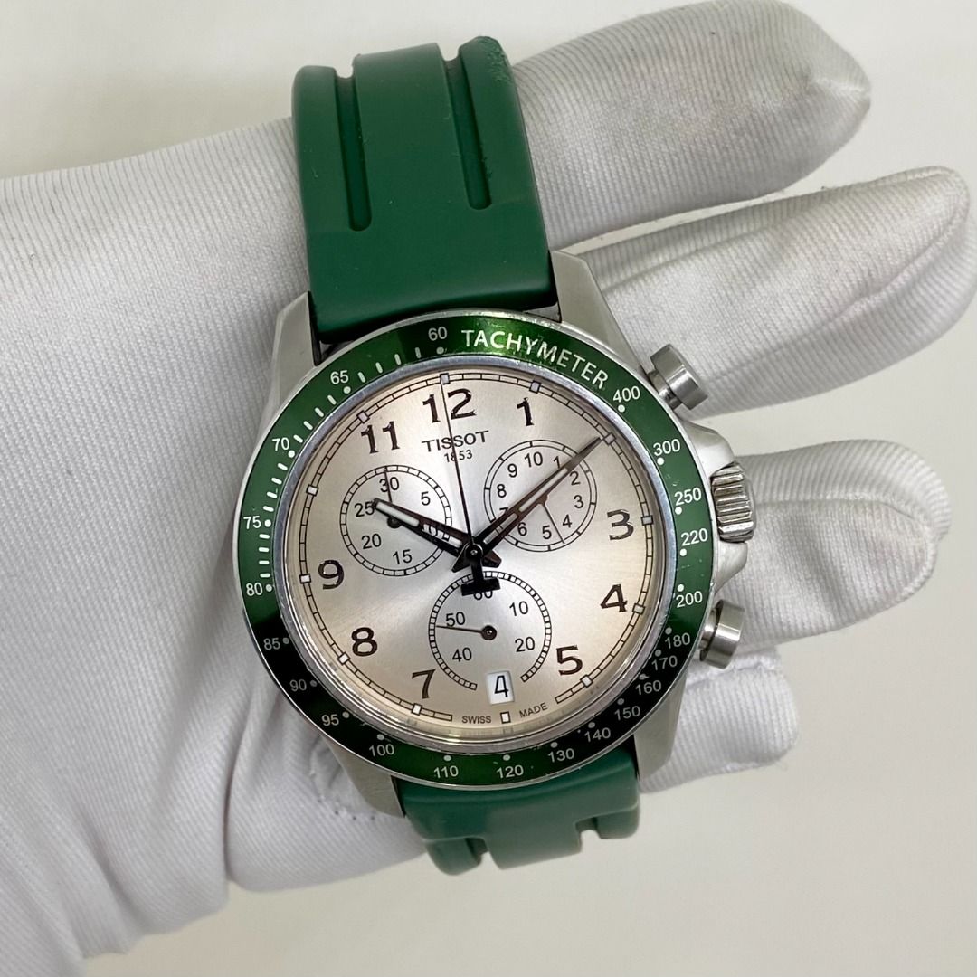 TISSOT GREEN T106417A V8 QUARTZ CHRONOGRAPH WATCH ONLY 247033328 WE