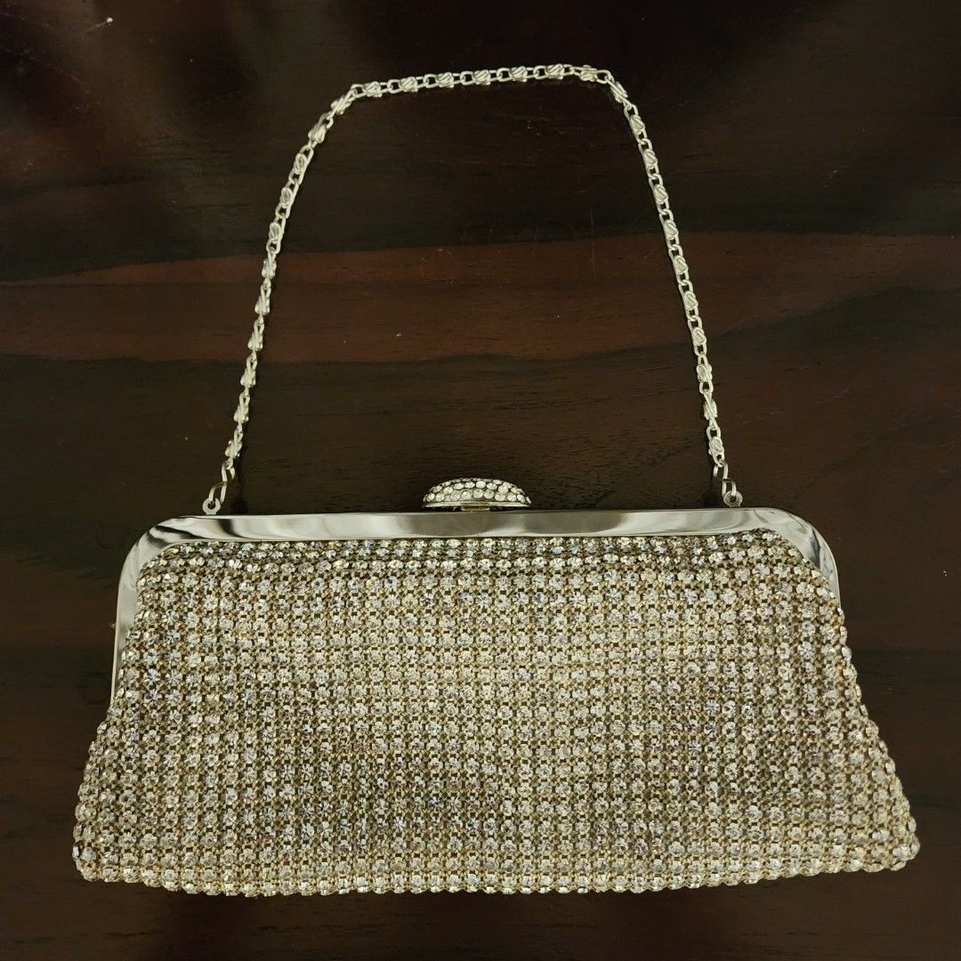Unipel silver Gem clutch Women s Fashion Bags Wallets Clutches on Carousell
