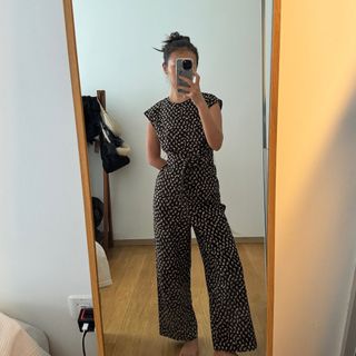 Warehouse polka dot jumpsuit cheap