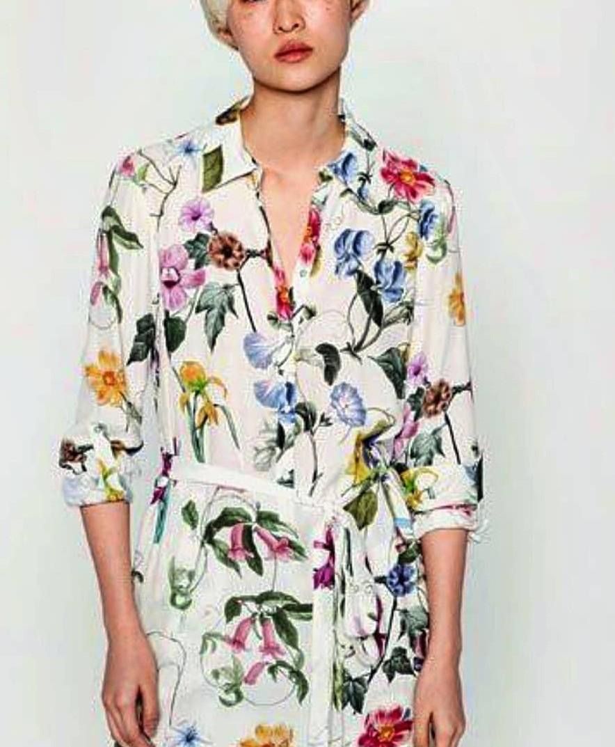 Floral shirt dress zara top