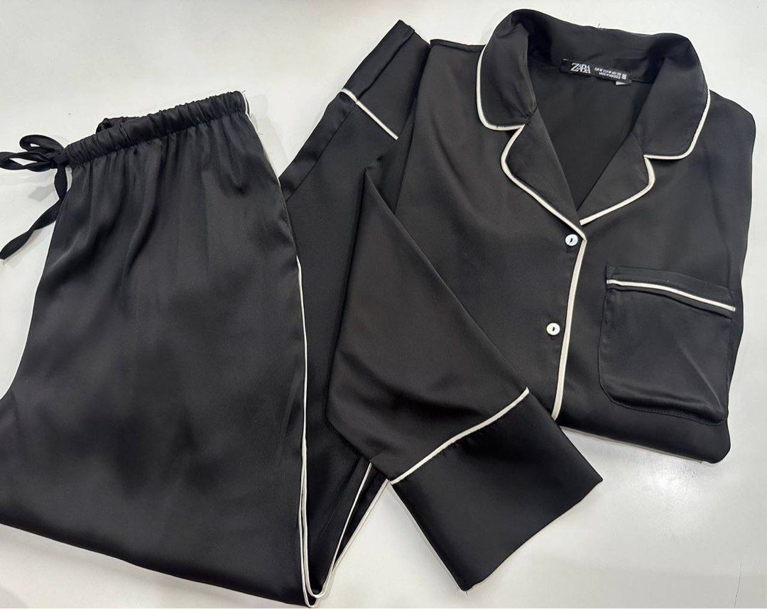 ZARA SILK PIYAMA, Fesyen Wanita, Pakaian Wanita, Lainnya di Carousell