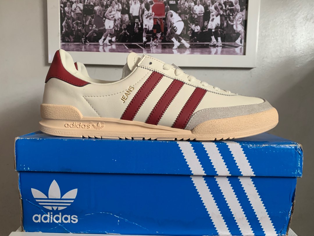Adidas Jeans Burgundy Men s Fashion Footwear Sneakers on Carousell