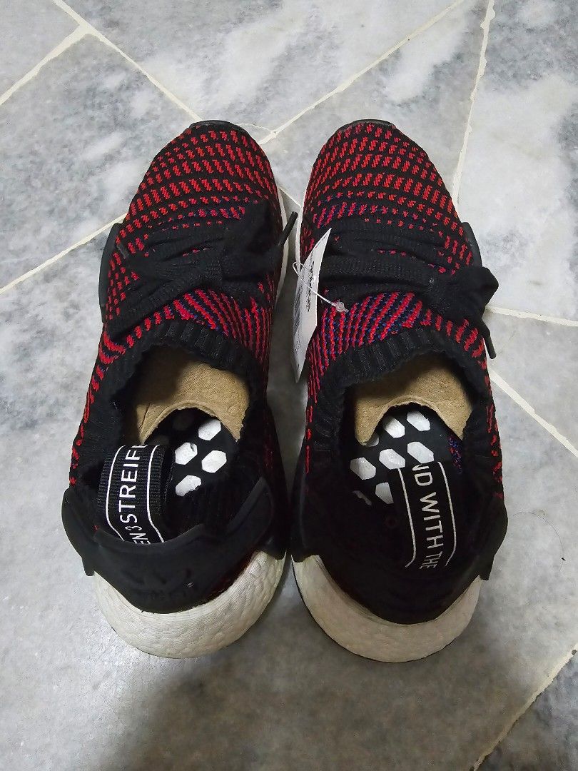 Adidas Nmd R1 STLT Primeknit Red Black, Men's Fashion, Footwear, Sneakers  on Carousell
