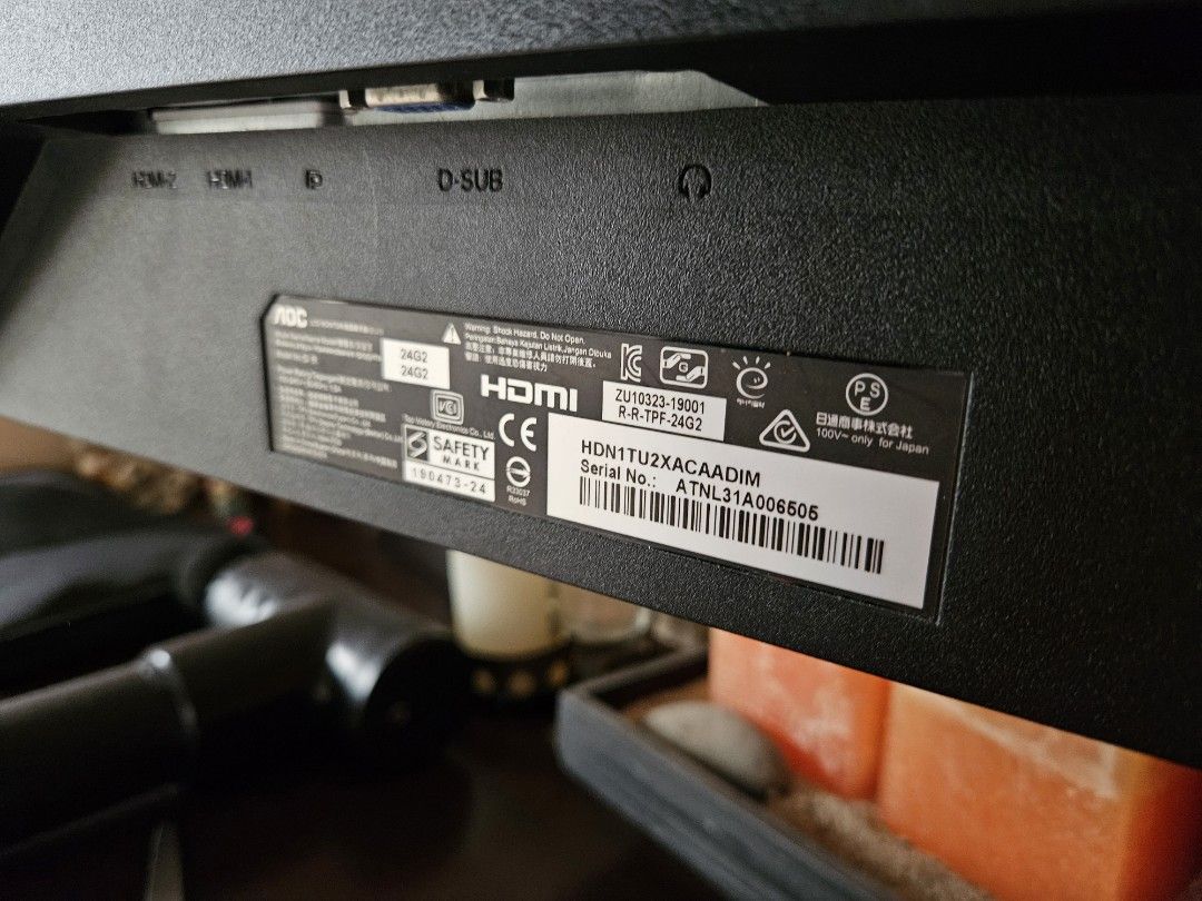 Aoc 24g2 (Category: Monitor Screens) located in Cainta. Submitted by SirDinky (Listing ID 1316073959, Image 2). Description: note item is broken and requires repair to be used will only include the monitor.