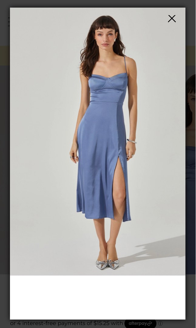ASTR Bustier Satin Midi Dress Size S, Women's Fashion, Dresses & Sets,  Evening dresses & gowns on Carousell