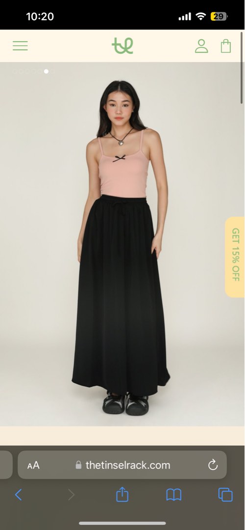 Rylee Drawstring Flare Maxi Skirt Black Women s Fashion Bottoms Skirts on Carousell