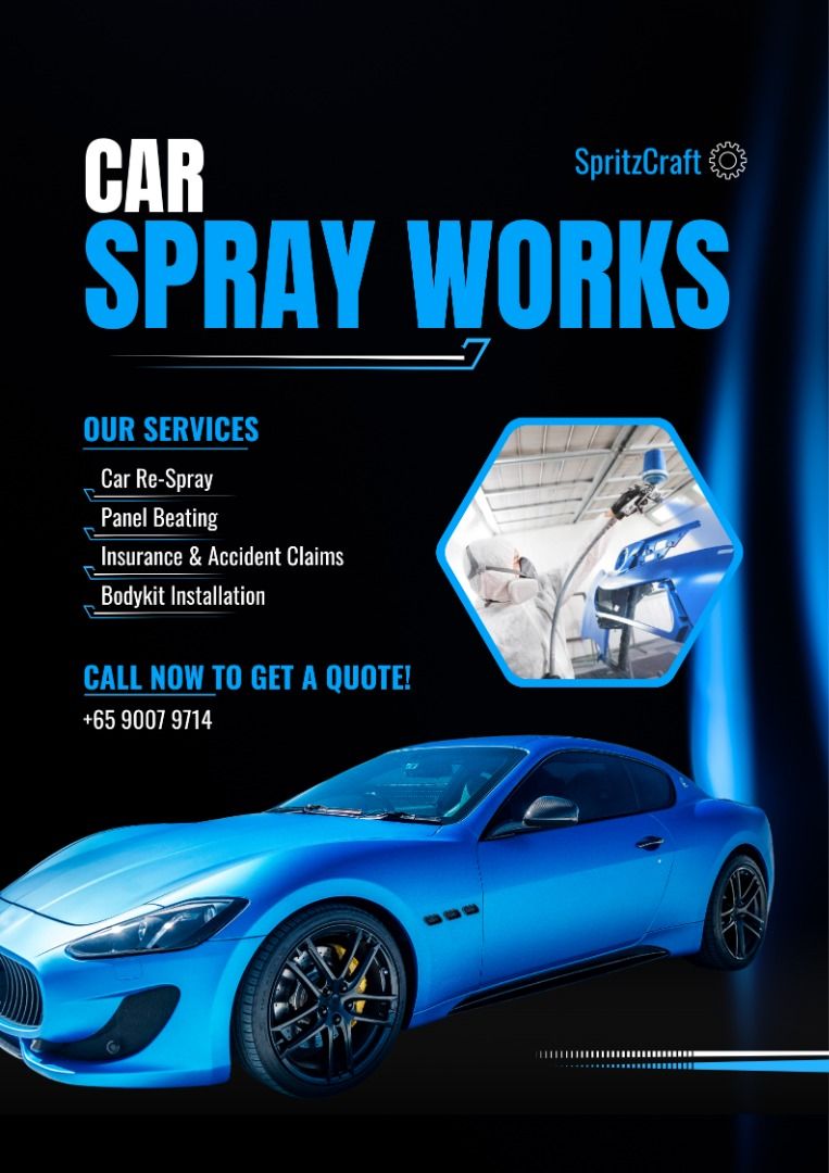 CAR SPRAY PAINT | CAR RESPRAY | CAR SPRAY PAINTING | CAR CAR TOUCH UP | PANEL BEATING | REPAIRS | RIMS SPRAY (Category: Car Workshops & Services) located in Singapore. Submitted by rimranger (Listing ID 1315928728, Image 1). Description: Bored with your current car colour? Need a new coat of paint? Look no further, We got you covered and with Dealer Price. Yes you read that right! We are offering dealer pricing to you! Why Us?! 🔥 2K High-Gloss C
