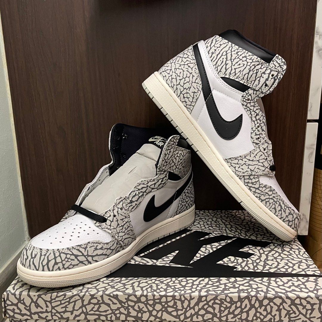 CHEAPEST AUTHENTIC Nike Air Jordan 1 AJ1 Retro High OG White Cement Men s Fashion Footwear Sneakers on Carousell
