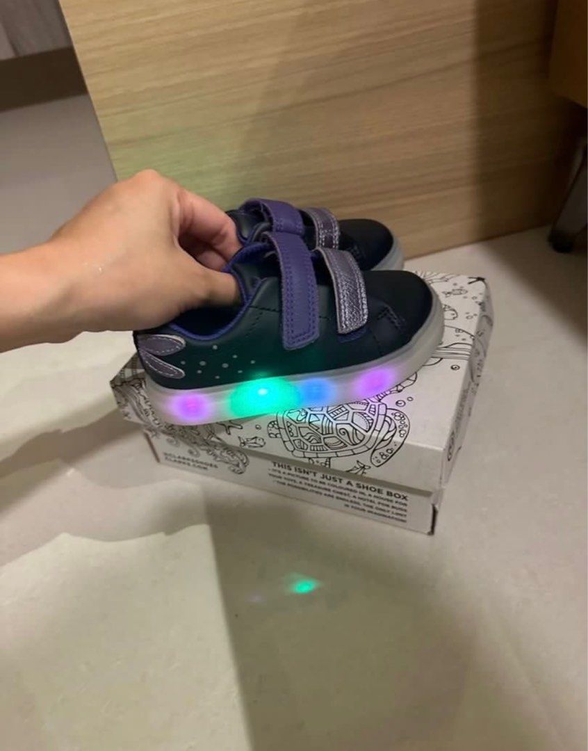 Clarks baby girl light up butterfly shoes sneakers