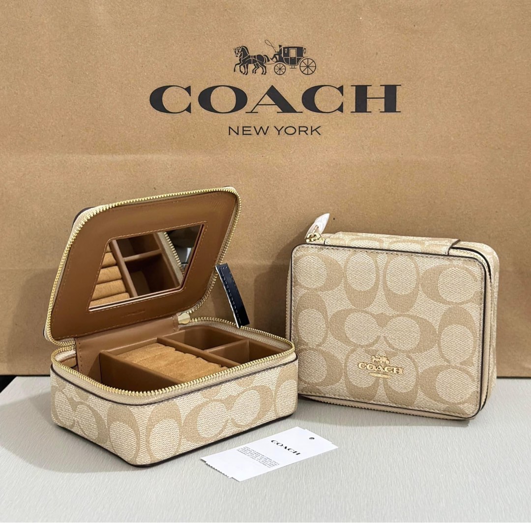 COACH Large Jewelry Box In Signature Canvas, Luxury, Bags & Wallets on ...