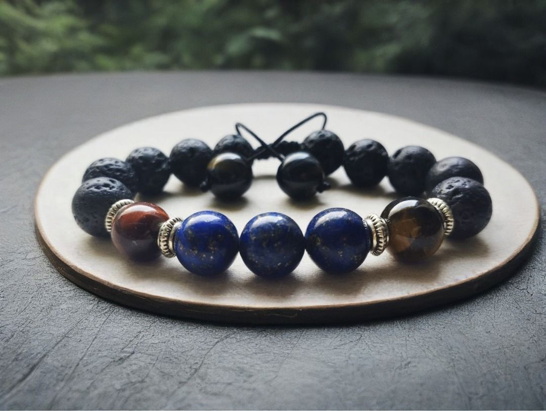 Crystal Bracelet for men Anti anxiety public speaking Confidence Lapis Lazuli Tiger Eye Men s Fashion Watches Accessories Jewelry on Carousell