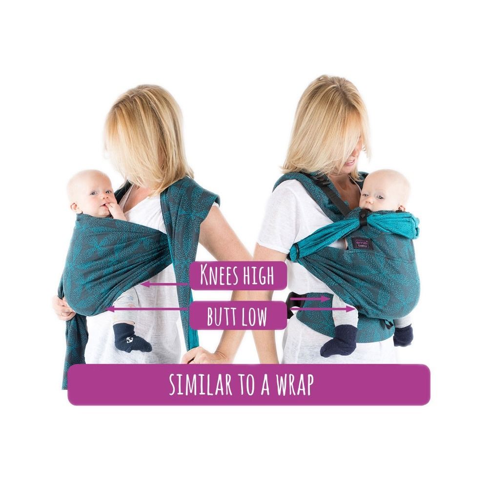 Emeibaby Hybrid Wrap Conversion Baby Carrier Full Treemei Petrol Zyklame