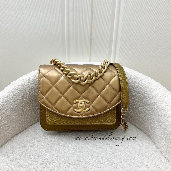 Est Retail 7500 Chanel Seasonal Flap Bag in Gold Shiny Calfskin Caviar and AGHW Luxury Bags Wallets on Carousell