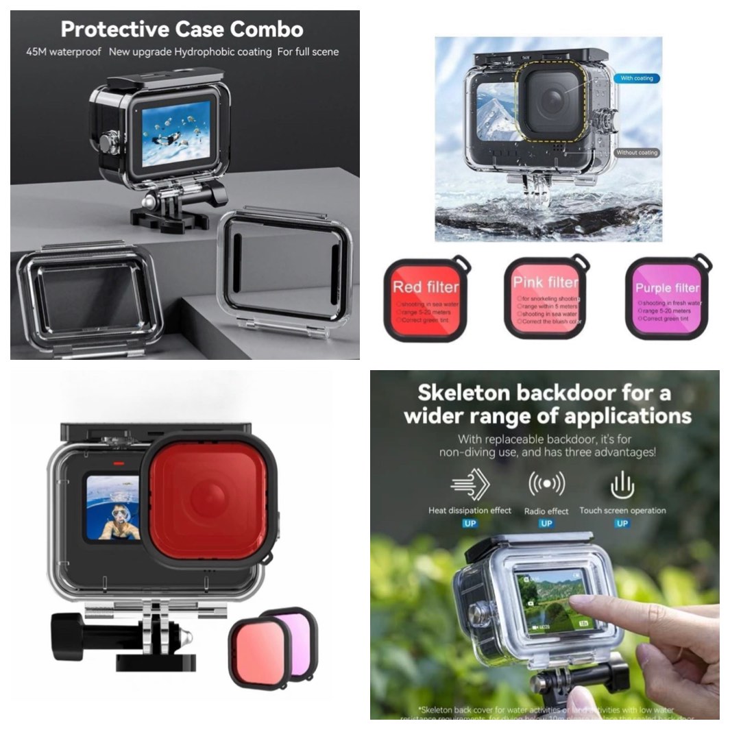 GoPro Hero 13/12/11/10/9 Professional 45M 20M Waterpoof housing