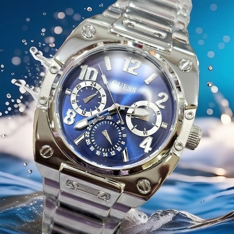 GUESS PHOENIX Prodigy GW0624G2 Silver Blue Men Watch ORIGINAL