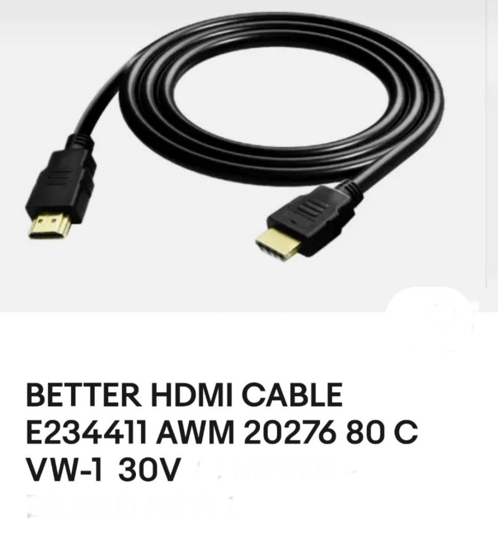 HDMI Cable (Category: Cables & Adaptors) located in Singapore. Submitted by lexington88 (Listing ID 1316063621, Image 2). Description: High Speed HDMI. Customised length - 15 metres.