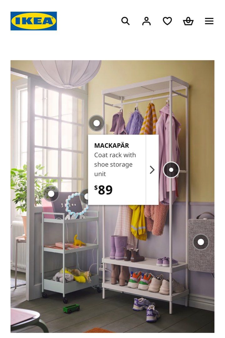 Mackapär coat rack with shoe storage unit deals