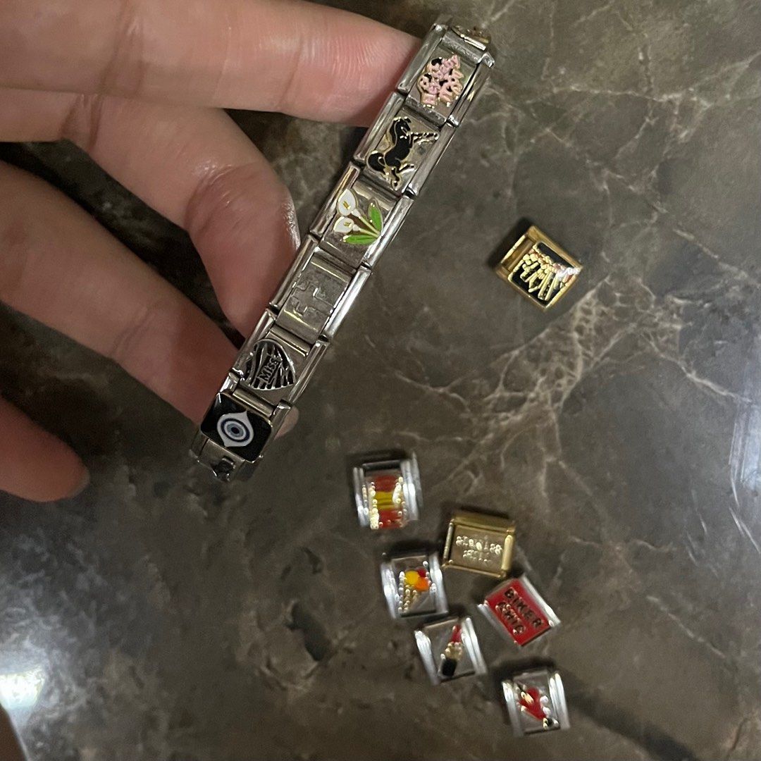 Premium Italian Charms | Bracelet (Category: Charms) located in Manila. Submitted by mmonsdeclutters (Listing ID 1315956856, Image 1). Description: wts lfb ufs fs | italian charms •sold per piece • refer to 2nd & 3rd picture for available charms •silver charms: ₱60/ golden charms: ₱80 •inclusive of packaging fee • mod: gcash •mod: jnt, lbc, flash, or sdd (grab/ lalamove) •loc: marikina/ San Mateo rfs: got new charms from a pop up .