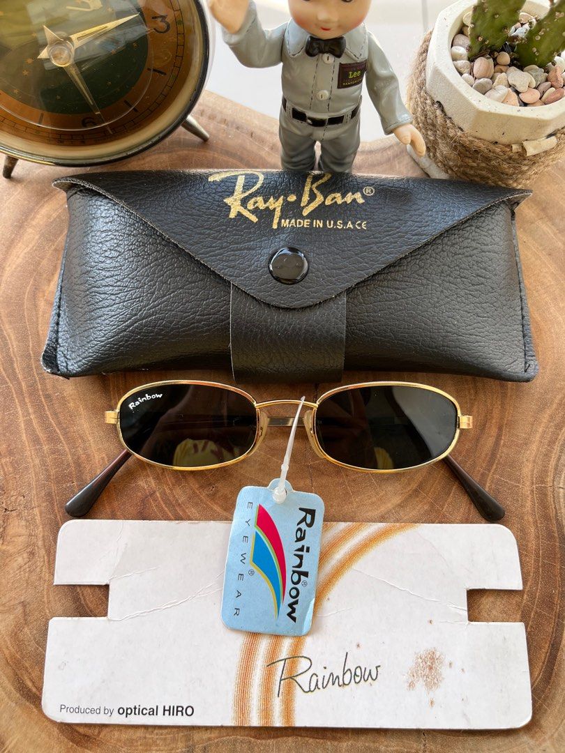 John Lennon vintage sunglasses/vintage sunglasses 70s Brand: Rainbow  Produced By: Optical HIRO original made in Japan Frame gold/micron dilapisi  optyl - Main Image