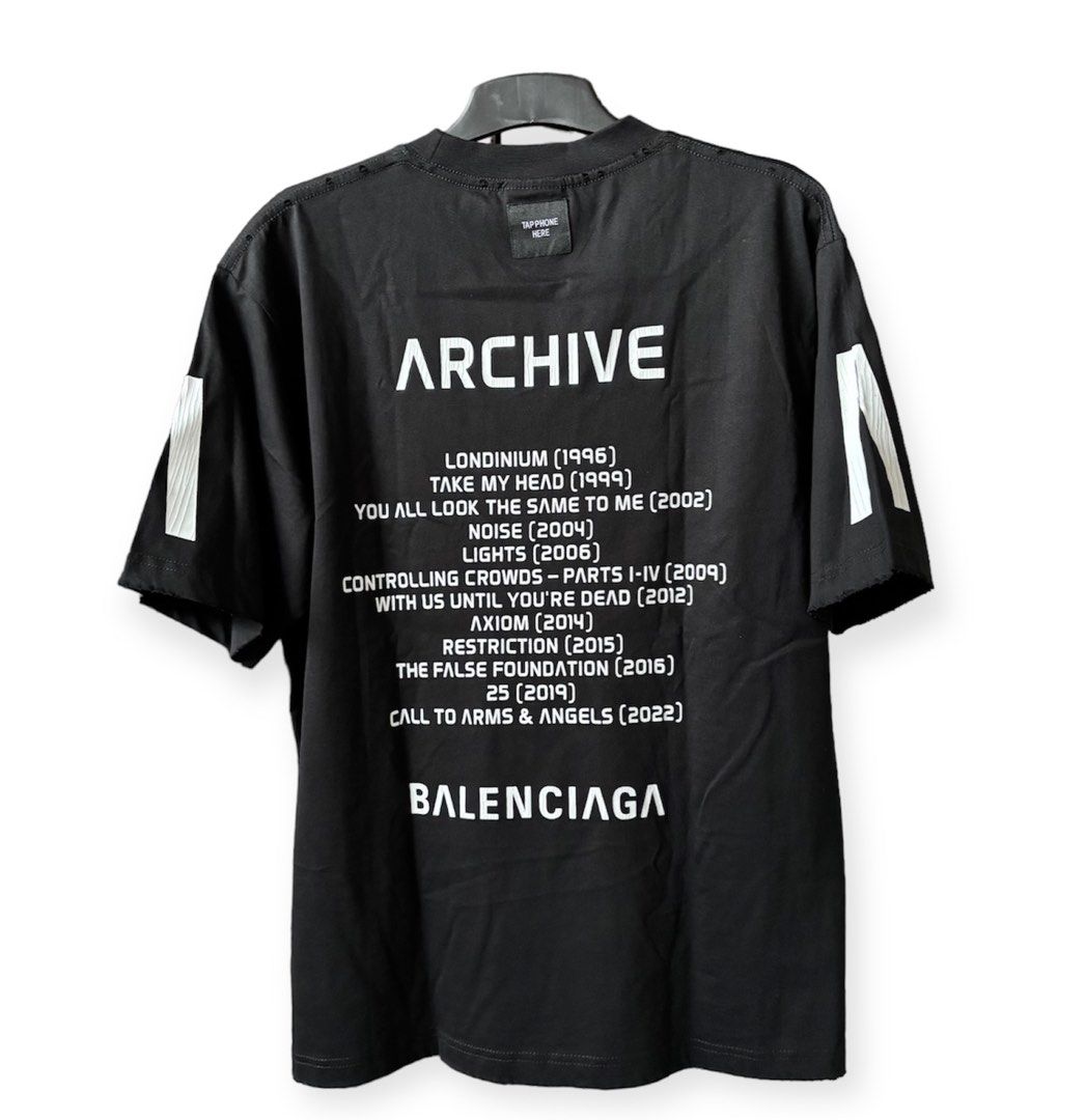 Kaos Maglietta Nera Balenciaga Stone Island Black T-shirt With