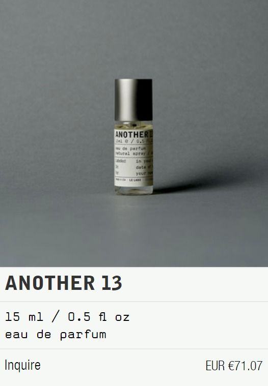 Le Labo Another 13 Unisex Eau de Parfum 15ml (Category: Fragrance) located in Ajax. Submitted by universeofperfumescanada (Listing ID 1315934744, Image 1). Description: Best Use Before Dec 2026.