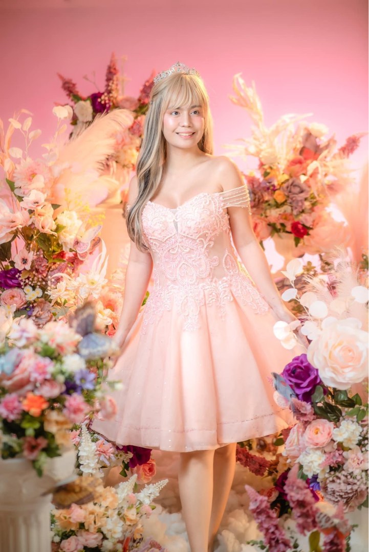 Cocktail dress light pink best sale