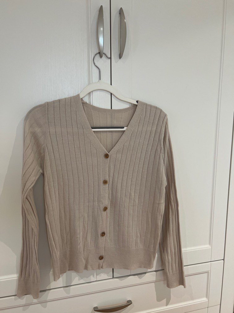 Lightweight beige cardigan clearance