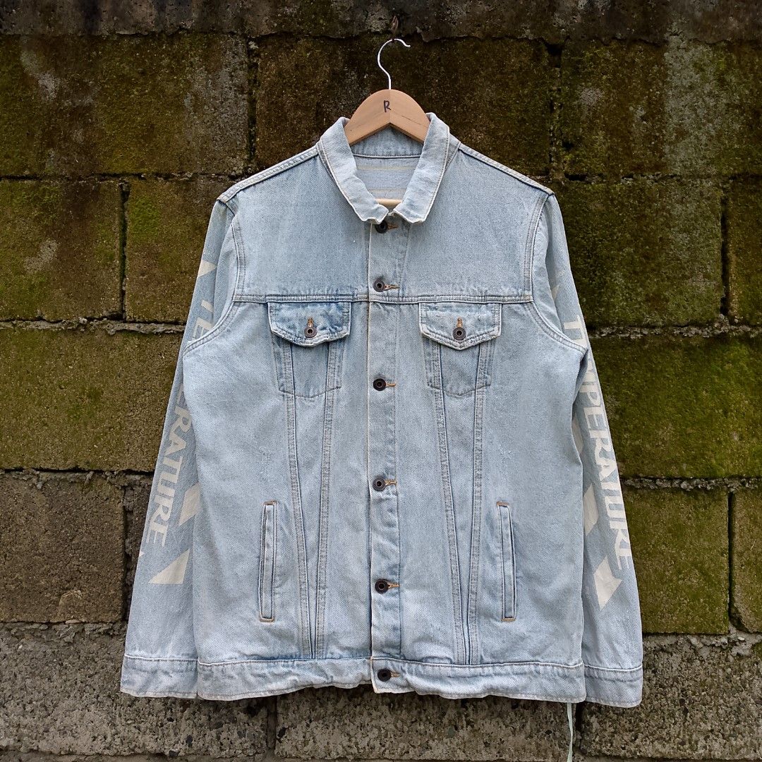 Off white denim jacket temperature new arrivals