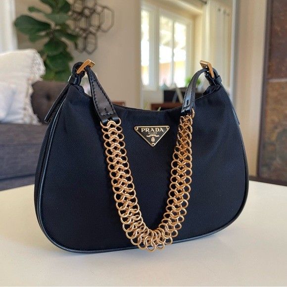 Prada Nylon Saffiano Mini Bag PRADA Tessuto Light Nylon Chain