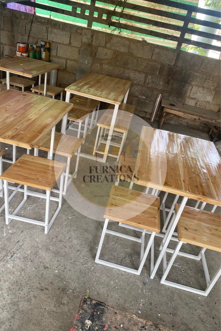Restaurant table and chairs (Category: Tables & Sets) located in Rosario. Submitted by newdragon_889be6 (Listing ID 1315928294, Image 3). Description: DIRECT MANUFACTURER FB PAGE: Furnica Creations (Maryam Rodriguez) 🚨 OPEN FOR BULK ORDERS TO AVAIL DISCOUNTS LOCATION: San Fernando, Pampanga Made to Order: ✓ Dining Table and Stools/Chairs Set ✓ Dining Table and Bench Sets Materials Used: ✓ Pinewood/Palochina or metal for frames ✓ Plyboard top/Pin
