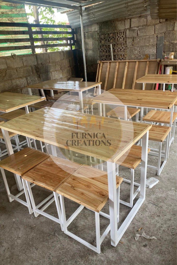 Restaurant table and chairs (Category: Tables & Sets) located in Rosario. Submitted by newdragon_889be6 (Listing ID 1315928294, Image 1). Description: DIRECT MANUFACTURER FB PAGE: Furnica Creations (Maryam Rodriguez) 🚨 OPEN FOR BULK ORDERS TO AVAIL DISCOUNTS LOCATION: San Fernando, Pampanga Made to Order: ✓ Dining Table and Stools/Chairs Set ✓ Dining Table and Bench Sets Materials Used: ✓ Pinewood/Palochina or metal for frames ✓ Plyboard top/Pin