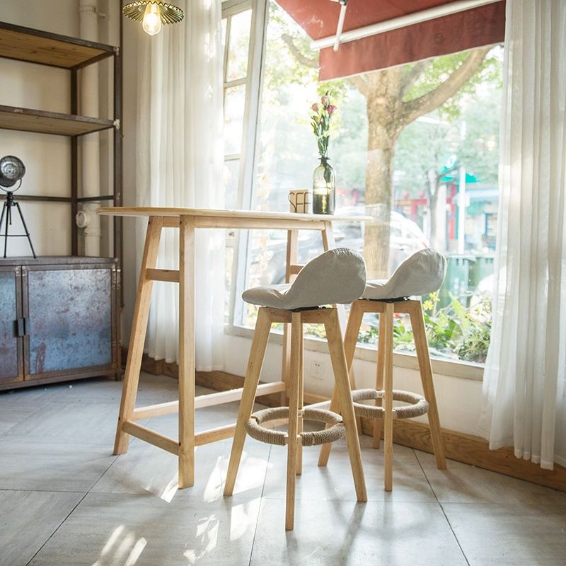 Solid wood bar counter table and chair combination against the wall high legged table for home use partitioned bar counter living room simple small bar counter narrow high legged table Furniture