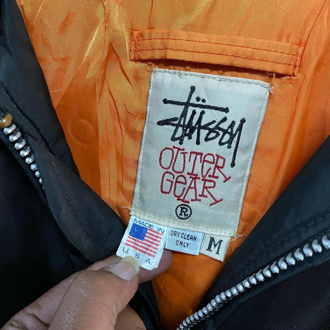 STUSSY outer gear ジャケット STUSSY OUTER GEAR LEATHER CAR COAT 1990'S OLD BROWN L