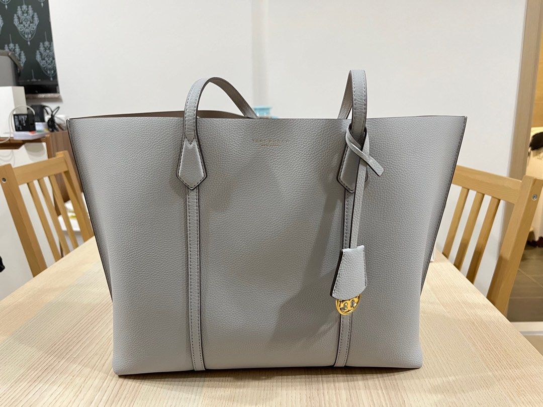 Tory Burch Perry Triple Compartment Tote Bag Feather Gray Carousell