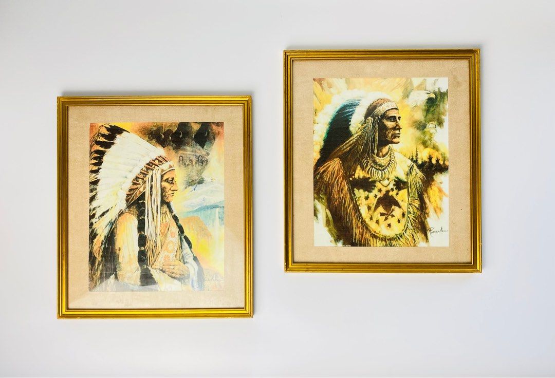 Vintage Indian rustic western home decor (Category: Frames & Pictures) located in Cavite. Submitted by import_savers (Listing ID 1315894741, Image 2). Description: VGUC (very good used condition) Artist Ruane Manning Most likely printed canvass Designs: 1.Indian Eyes of the Eagle 2.Chief Sitting Bull Spirit of the Sioux Nation 3.Native American Red Feather 4.Indian Spirit of the Wolf Size: 28cm W x 32cm H Priced per piece .