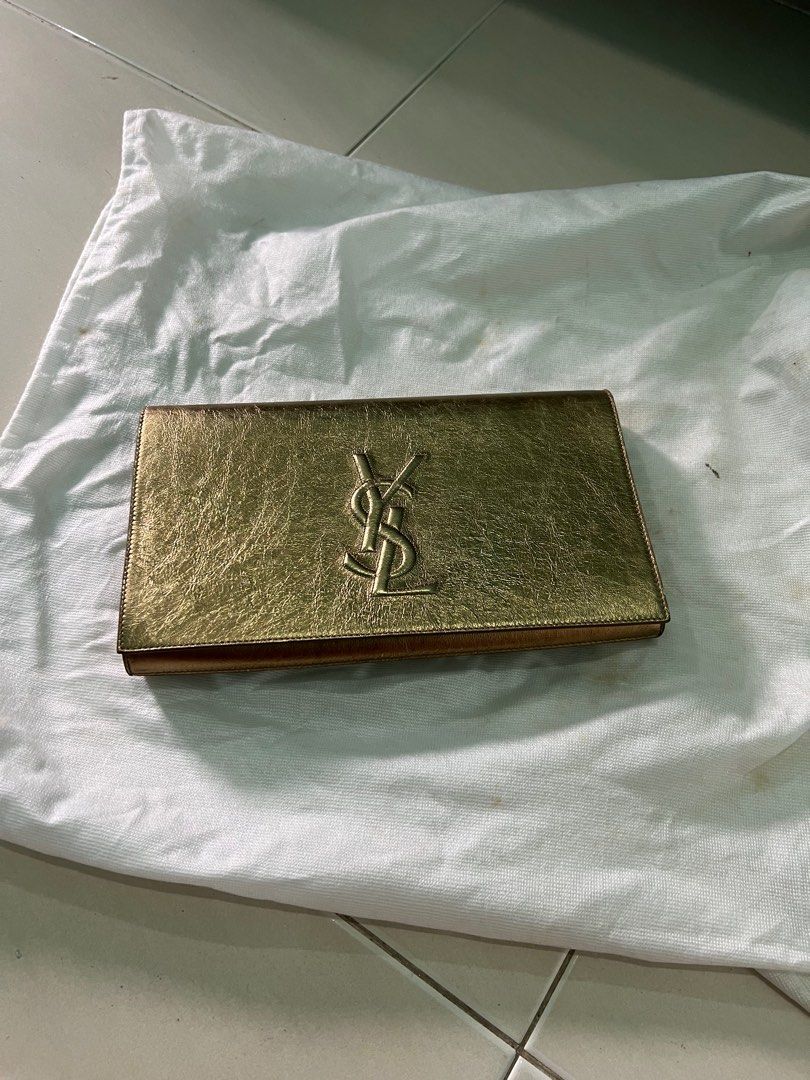 Ysl clutch bag gold on sale
