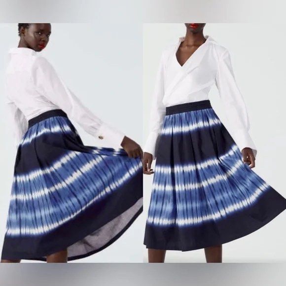 Zara tie dye midi skirt outlet
