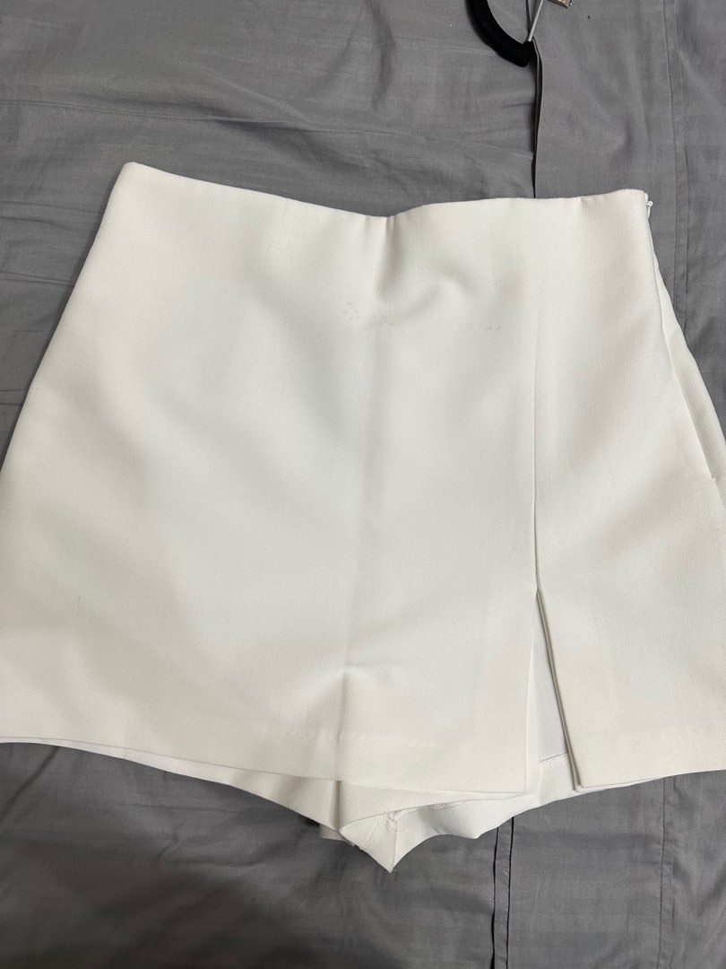 White zara skort with slits new arrivals