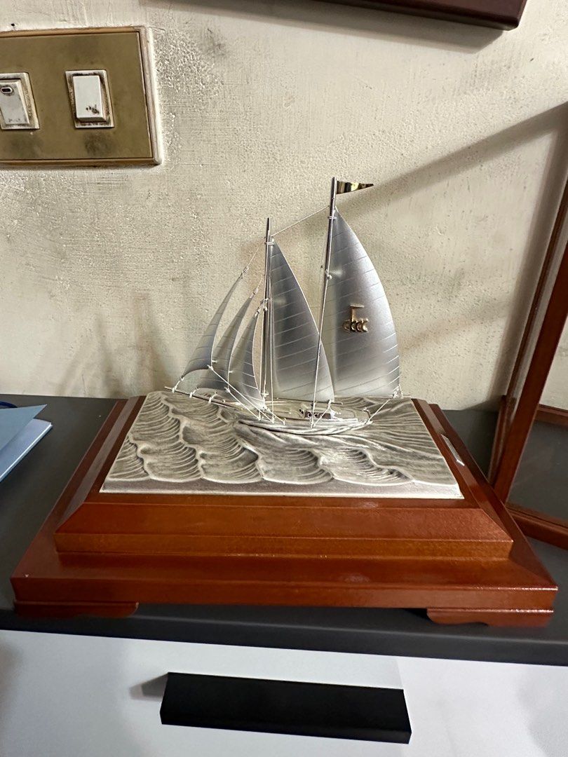 ☆ TAKEHIKO 武比古 純銀 SILVER999 ヨット 船 レリーフ額 6号