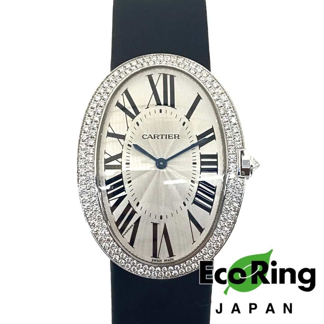 △ Cartier 卡地亞Baignoire Diamond 18K White Gold Black Calfskin Manual Winding  Watch 鑽石18K白金黑色皮革手動上鏈手錶3032 - 247013355, 名牌, 手錶- Carousell