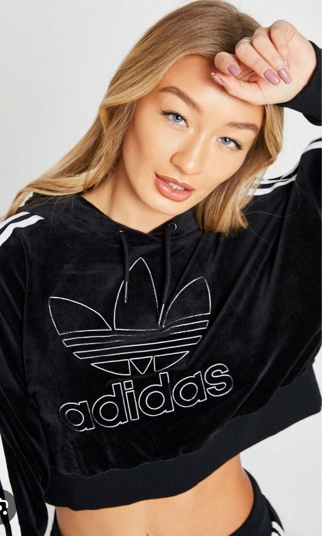 Adidas cropped hoodie sweatshirt online