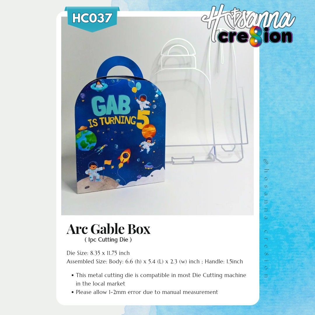 Arc Gable Box Metal Cutting Dies (Category: Craft Supplies & Tools) located in Manila. Submitted by gabbiescrafthouse (Listing ID 1316189943, Image 1). Description: .