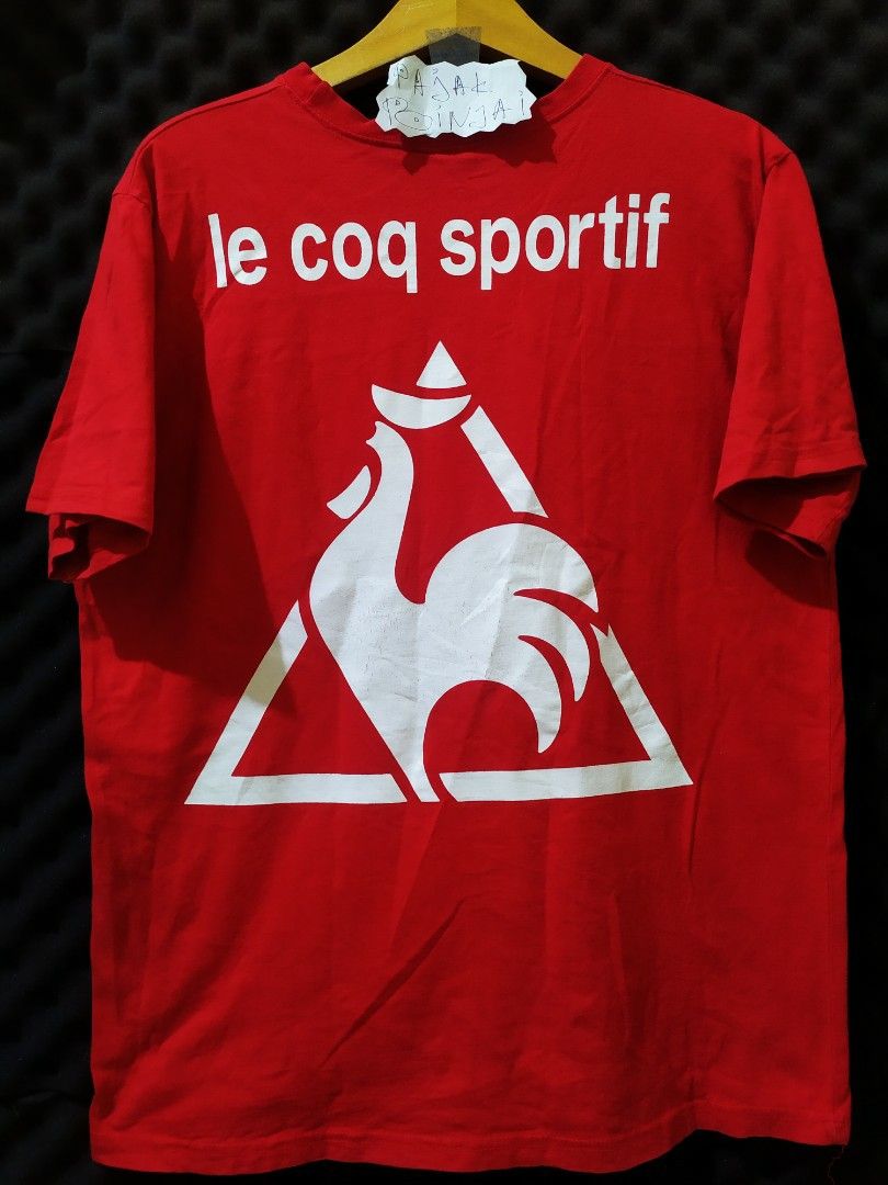 Baju kaos le coq sportif big logo, Fesyen Pria, Pakaian Atasan