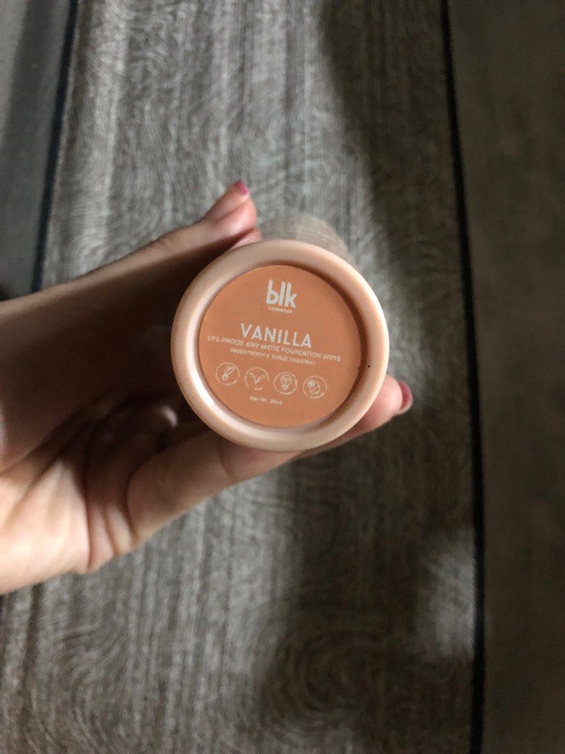 BLK Airy Matte Foundation in Vanilla (Category: Makeup) located in Makati City. Submitted by barbequeIU (Listing ID 1316169848, Image 2). Description: in shade Vanilla around 75% left.