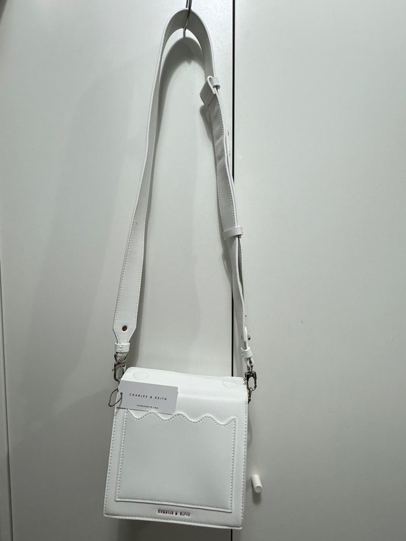Charles Keith White Window Sling Bag