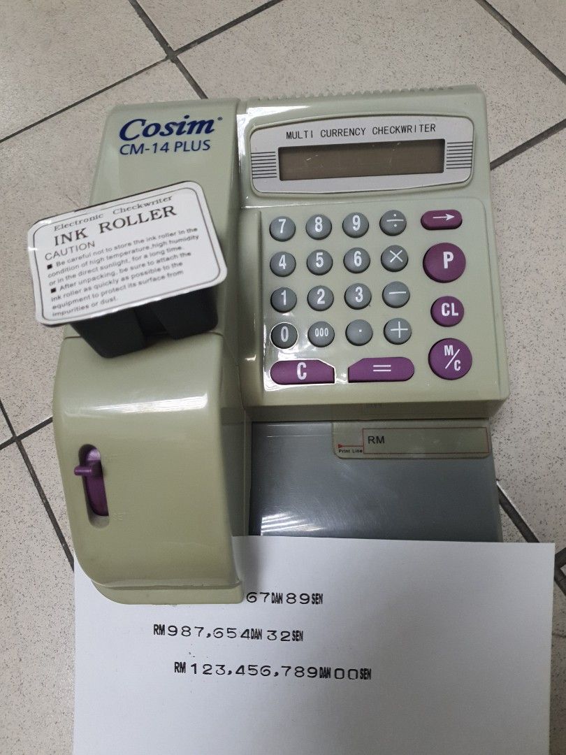 Cheque writer Checkwriter RM multi currency 14 digits check writer ...