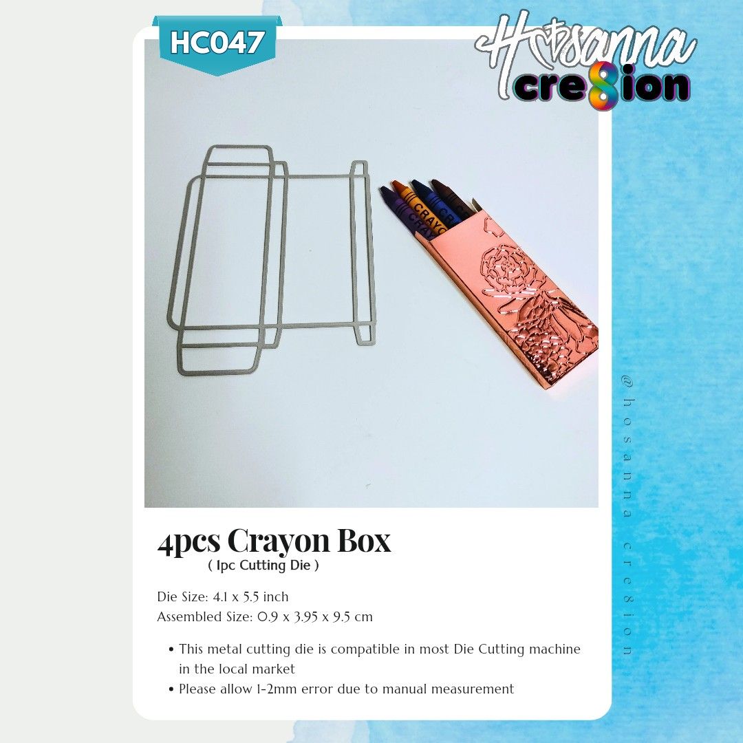Crayon Box Metal Cutting Dies (Category: Craft Supplies & Tools) located in Manila. Submitted by gabbiescrafthouse (Listing ID 1316187533, Image 1). Description: .